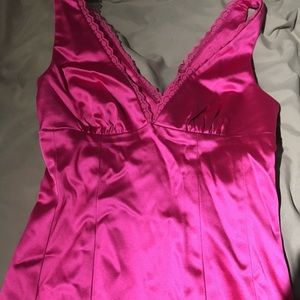 Bebe hot pink silky sexy cocktail dress